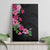 Hawaiian Hibiscus and Art Polynesian Tattoo Canvas Wall Art Black Color