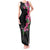 Hawaiian Hibiscus and Art Polynesian Tattoo Tank Maxi Dress Black Color