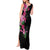 Hawaiian Hibiscus and Art Polynesian Tattoo Tank Maxi Dress Black Color