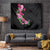 Hawaiian Hibiscus and Art Polynesian Tattoo Tapestry Black Color