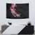 Hawaiian Hibiscus and Art Polynesian Tattoo Tapestry Black Color