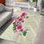 Hawaiian Hibiscus and Art Polynesian Tattoo Area Rug Beige Color