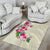 Hawaiian Hibiscus and Art Polynesian Tattoo Area Rug Beige Color