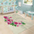 Hawaiian Hibiscus and Art Polynesian Tattoo Area Rug Beige Color