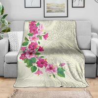 Hawaiian Hibiscus and Art Polynesian Tattoo Blanket Beige Color LT03 - Polynesian Pride