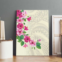 Hawaiian Hibiscus and Art Polynesian Tattoo Canvas Wall Art Beige Color LT03 - Polynesian Pride