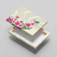 Hawaiian Hibiscus and Art Polynesian Tattoo Canvas Wall Art Beige Color LT03 - Polynesian Pride
