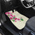 Hawaiian Hibiscus and Art Polynesian Tattoo Car Mats Beige Color