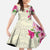 Hawaiian Hibiscus and Art Polynesian Tattoo Family Matching Off Shoulder Maxi Dress and Hawaiian Shirt Beige Color