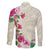 Hawaiian Hibiscus and Art Polynesian Tattoo Family Matching Off Shoulder Maxi Dress and Hawaiian Shirt Beige Color