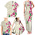 Hawaiian Hibiscus and Art Polynesian Tattoo Family Matching Tank Maxi Dress and Hawaiian Shirt Beige Color