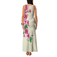 Hawaiian Hibiscus and Art Polynesian Tattoo Family Matching Tank Maxi Dress and Hawaiian Shirt Beige Color