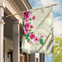 Hawaiian Hibiscus and Art Polynesian Tattoo Garden Flag Beige Color LT03 House Flag Beige - Polynesian Pride