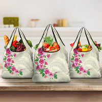Hawaiian Hibiscus and Art Polynesian Tattoo Grocery Bag Beige Color LT03 3-pack One Size Beige - Polynesian Pride