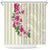 Hawaiian Hibiscus and Art Polynesian Tattoo Shower Curtain Beige Color