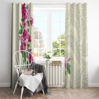 Hawaiian Hibiscus and Art Polynesian Tattoo Window Curtain Beige Color LT03 - Polynesian Pride