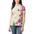 Hawaiian Hibiscus and Art Polynesian Tattoo Women Polo Shirt Beige Color