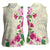Hawaiian Hibiscus and Art Polynesian Tattoo Women Sleeveless Polo Shirt Beige Color