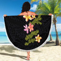 Hawaiian Lei Plumeria and Tropical Leaves Beach Blanket Watercolor Style LT03 - Polynesian Pride