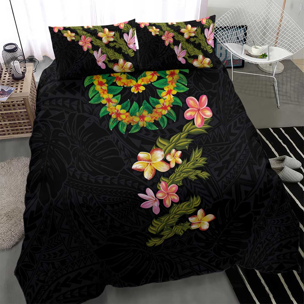 Hawaiian Lei Plumeria and Tropical Leaves Bedding Set Watercolor Style LT03 - Polynesian Pride