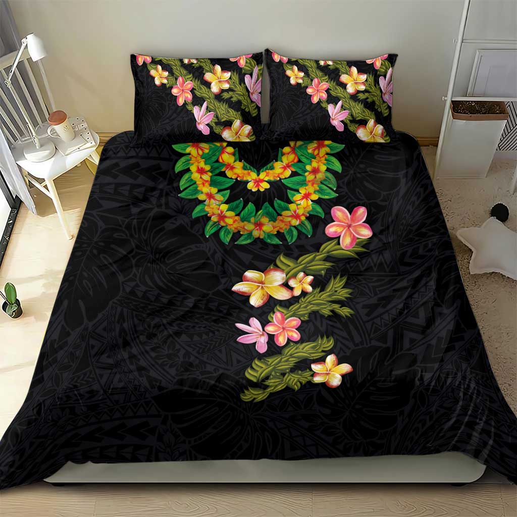 Hawaiian Lei Plumeria and Tropical Leaves Bedding Set Watercolor Style LT03 - Polynesian Pride