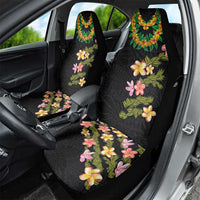 Hawaiian Lei Plumeria and Tropical Leaves Car Seat Cover Watercolor Style