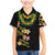 Hawaiian Lei Plumeria and Tropical Leaves Family Matching Mermaid Dress and Hawaiian Shirt Watercolor Style