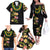 Hawaiian Lei Plumeria and Tropical Leaves Family Matching Off The Shoulder Long Sleeve Dress and Hawaiian Shirt Watercolor Style