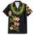 Hawaiian Lei Plumeria and Tropical Leaves Family Matching Off Shoulder Maxi Dress and Hawaiian Shirt Watercolor Style