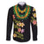 Hawaiian Lei Plumeria and Tropical Leaves Family Matching Off Shoulder Maxi Dress and Hawaiian Shirt Watercolor Style