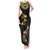 Hawaiian Lei Plumeria and Tropical Leaves Tank Maxi Dress Watercolor Style