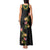 Hawaiian Lei Plumeria and Tropical Leaves Tank Maxi Dress Watercolor Style