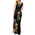 Hawaiian Lei Plumeria and Tropical Leaves Tank Maxi Dress Watercolor Style