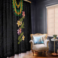 Hawaiian Lei Plumeria and Tropical Leaves Window Curtain Watercolor Style LT03 - Polynesian Pride