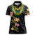 Hawaiian Lei Plumeria and Tropical Leaves Women Polo Shirt Watercolor Style