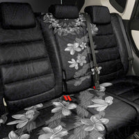 Hawaiian Lei Plumeria and Tropical Leaves Back Car Seat Cover Watercolor Style-Grayscale