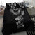 Hawaiian Lei Plumeria and Tropical Leaves Bedding Set Watercolor Style-Grayscale