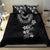 Hawaiian Lei Plumeria and Tropical Leaves Bedding Set Watercolor Style-Grayscale