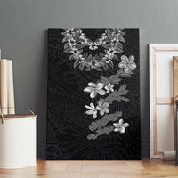 Hawaiian Lei Plumeria and Tropical Leaves Canvas Wall Art Watercolor Style-Grayscale LT03 - Polynesian Pride
