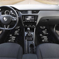 Hawaiian Lei Plumeria and Tropical Leaves Car Mats Watercolor Style-Grayscale