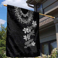 Hawaiian Lei Plumeria and Tropical Leaves Garden Flag Watercolor Style-Grayscale LT03 - Polynesian Pride