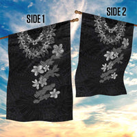 Hawaiian Lei Plumeria and Tropical Leaves Garden Flag Watercolor Style-Grayscale LT03 - Polynesian Pride