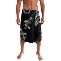 Hawaiian Lei Plumeria and Tropical Leaves Lavalava Watercolor Style-Grayscale