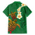 Hawaii Turtle Plumeria Flower Family Matching Off The Shoulder Long Sleeve Dress and Hawaiian Shirt Polynesian Pattern Green Color