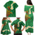 Hawaii Turtle Plumeria Flower Family Matching Puletasi and Hawaiian Shirt Polynesian Pattern Green Color