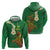 Hawaii Turtle Plumeria Flower Hoodie Polynesian Pattern Green Color