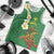 Hawaii Turtle Plumeria Flower Men Tank Top Polynesian Pattern Green Color