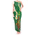 Hawaii Turtle Plumeria Flower Tank Maxi Dress Polynesian Pattern Green Color