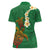 Hawaii Turtle Plumeria Flower Women Polo Shirt Polynesian Pattern Green Color