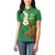 Hawaii Turtle Plumeria Flower Women Polo Shirt Polynesian Pattern Green Color